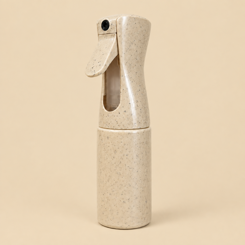 Beige mist bottle with beige background